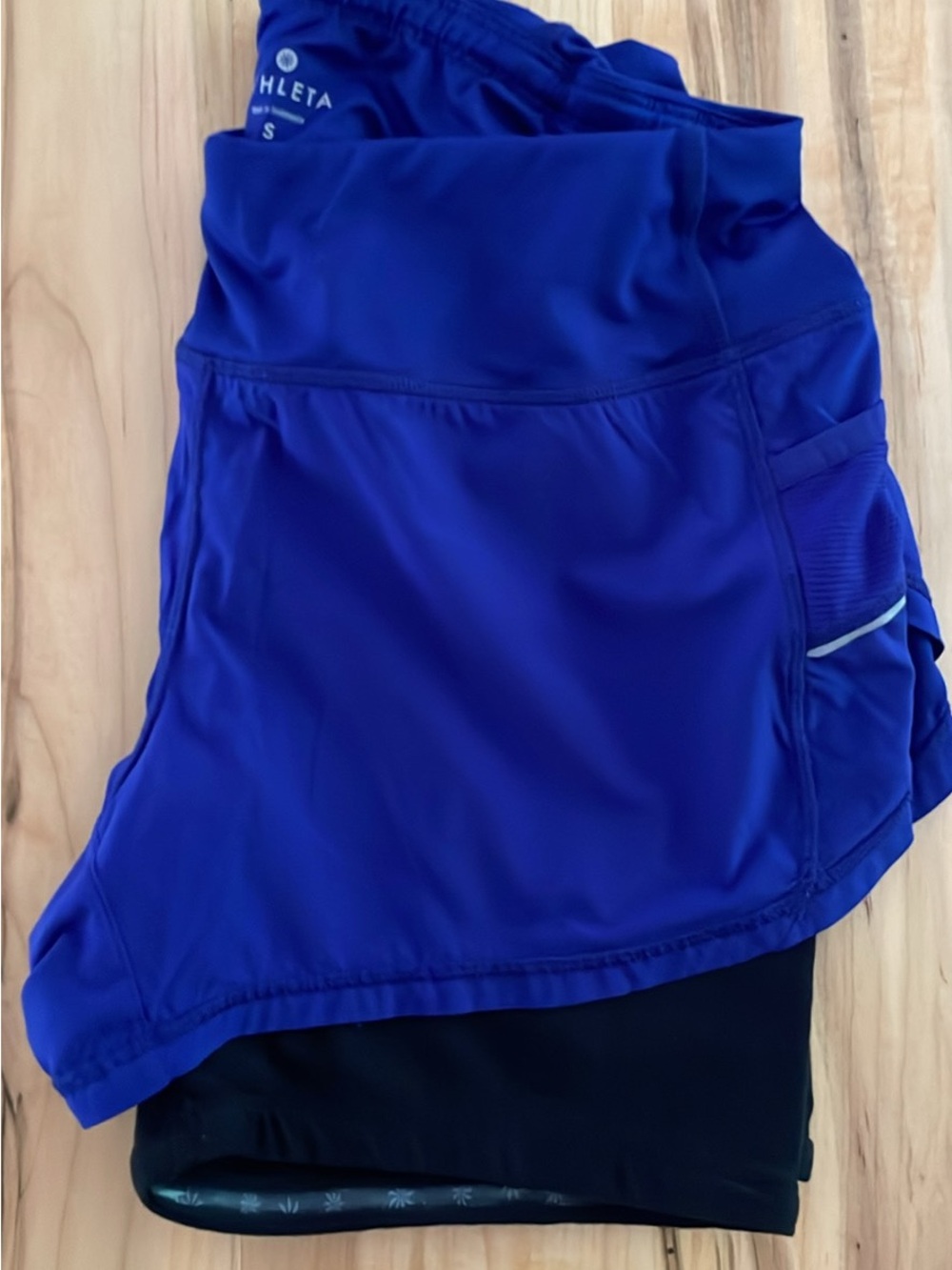 Athleta Royal Blue and Black Athletic Skort with Built-In Shorts